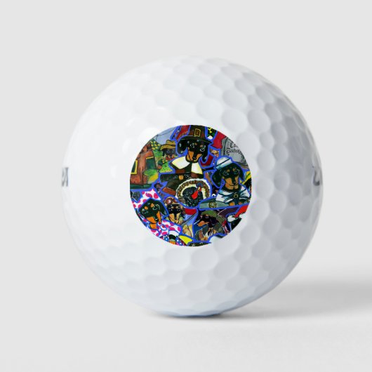 Dachshund Cartoons Golfballen (Voorkant)