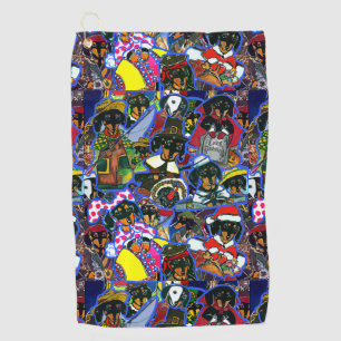Dachshund Cartoons Golfhanddoek