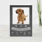 Dachshund Chalkboard Verjaardag Kaart (Voorkant)