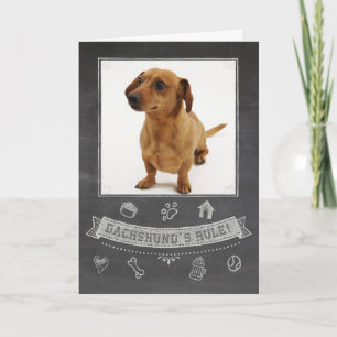 Dachshund Chalkboard Verjaardag Kaart