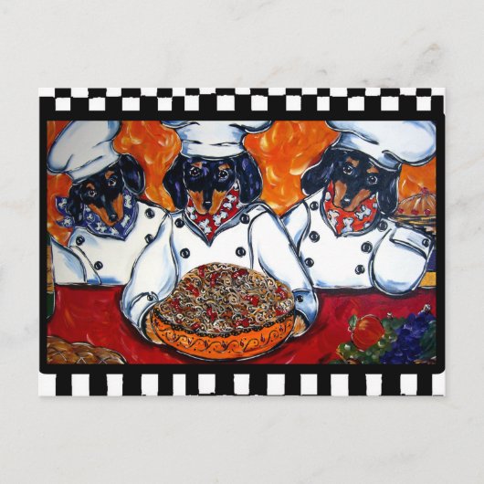 Dachshund Chefs Briefkaart (Voorkant)