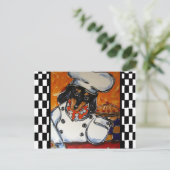 Dachshund Chefs Briefkaart (Staand voorkant)