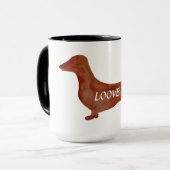 Dachshund Chien Brown Ringer Combo Mug (Devant gauche)
