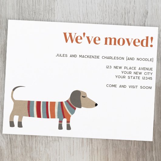 Dachshund Chien Changement d'adresse Faire-part