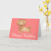 Dachshund Chien Chien Chien Chien Heureux Carte Ro (Fleur jaune)