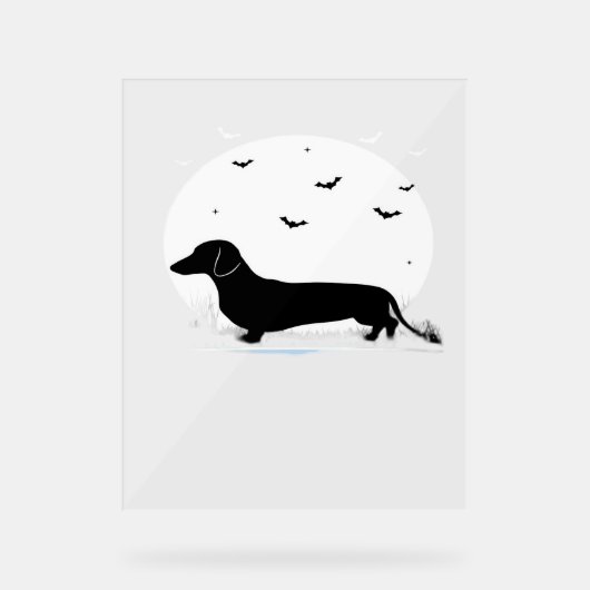 Dachshund Chien - Halloween Moon Silhouette Classi (Recto)