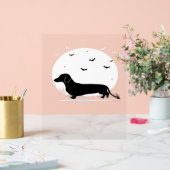 Dachshund Chien - Halloween Moon Silhouette Classi (Mariage)
