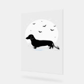 Dachshund Chien - Halloween Moon Silhouette Classi (Angle)
