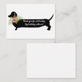 Dachshund Chien Merci Cartes (Devant / Derrière)