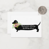 Dachshund Chien Merci Cartes (Devant/Arrière en situation)