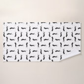 Dachshund Chien Silhouettes COULEUR ARRIÈRE - PLAN (Serviette de bain)