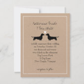Dachshund Chien Silhouettes Faire-part de mariage  (Devant)