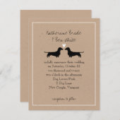 Dachshund Chien Silhouettes Faire-part de mariage  (Devant / Derrière)