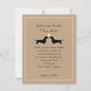 Dachshund Chien Silhouettes Faire-part de mariage