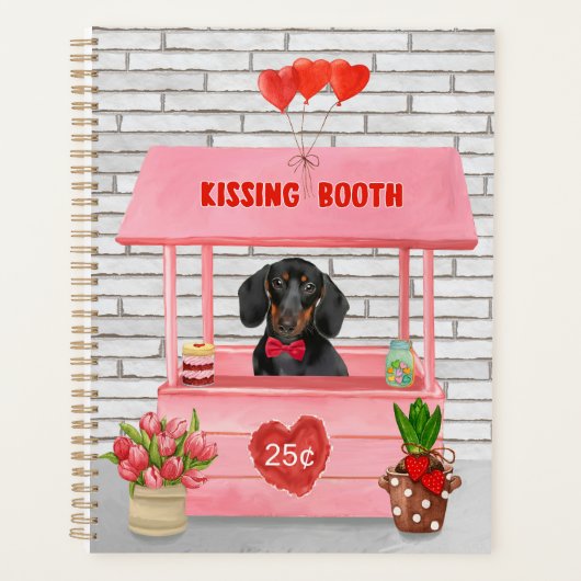 Dachshund Chien Valentine's Day Kissing Booth (Devant)