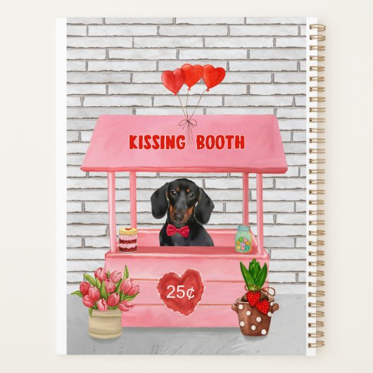 Dachshund Chien Valentine's Day Kissing Booth (Dos)