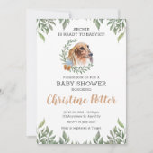 Dachshund Chien vert Boho Baby shower Invitation (Devant)