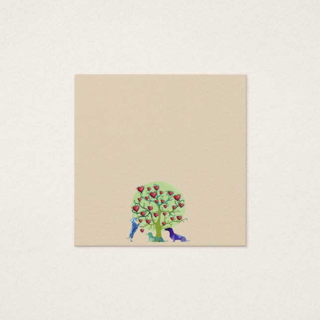 Dachshund Chiens Arbre Coeurs Art Notes standard (Devant)