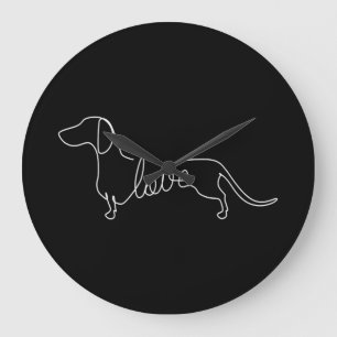 Dachshund Chiweenie Wiener Dog Love Art Sketch Grote Klok