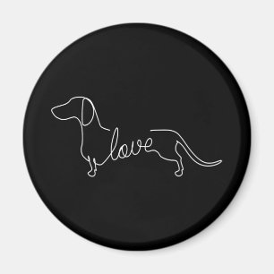 Dachshund Chiweenie Wiener Dog Love Art Sketch Magneet