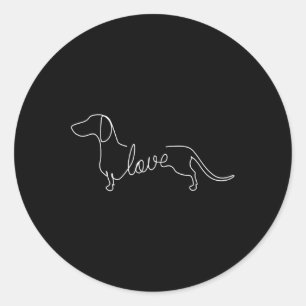Dachshund Chiweenie Wiener Dog Love Art Sketch Ronde Sticker