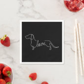 Dachshund Chiweenie Wiener Dog Love Art Sketch Servet (Insitu)