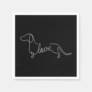 Dachshund Chiweenie Wiener Dog Love Art Sketch Servet