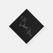 Dachshund Chiweenie Wiener Dog Love Art Sketch Servet (Hoek)