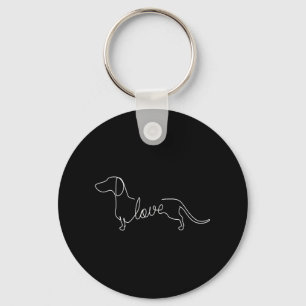 Dachshund Chiweenie Wiener Dog Love Art Sketch Sleutelhanger