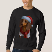 Dachshund Chiweenie Wiener Dog Santa Claus Hat Chr Trui (Voorkant)