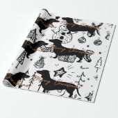 Dachshund christmas cadeaupapier (Uitgerold)