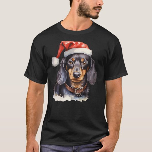 Dachshund Christmas Dog T-shirt (Voorkant)