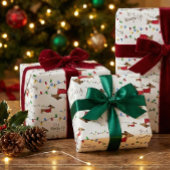 Dachshund Christmas Enveloppement Papier Variété P