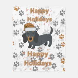 Dachshund christmas fleece deken