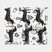 Dachshund christmas fleece deken (Voorkant (Horizontaal))