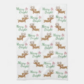 Dachshund Christmas Joyeux & Bright Dish Serviette (Vertical)