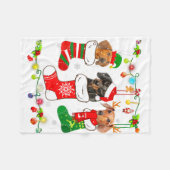 Dachshund Christmas Lights Gift Funny Xmas Dog Lov Fleece Deken (Voorkant (Horizontaal))