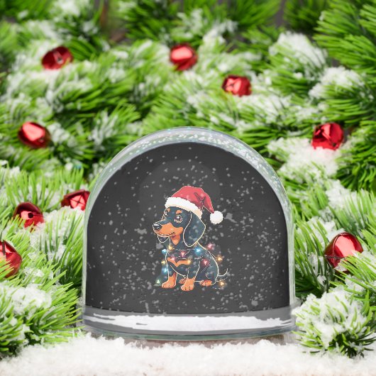 Dachshund Christmas Lights Santa Hat Xmas Dog Love (Noël)