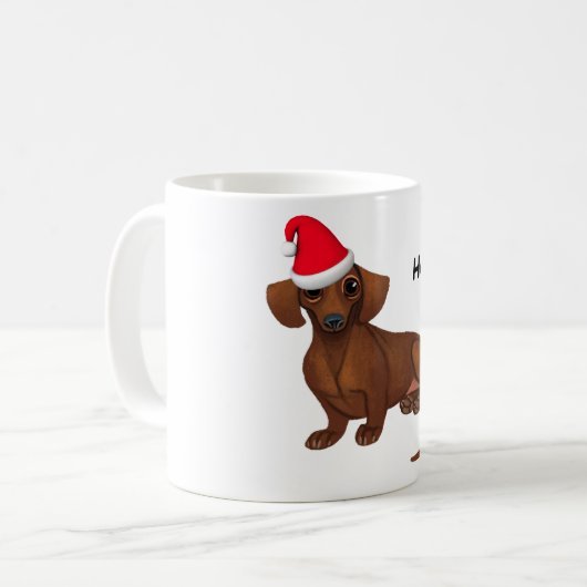 Dachshund Christmas Mug (Devant gauche)