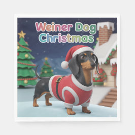 Dachshund Christmas Napkin Servet