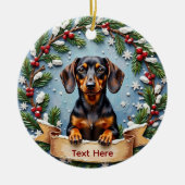 Dachshund Christmas Ornament (Voorkant)
