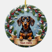 Dachshund Christmas Ornament (Achterkant)
