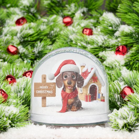 Dachshund Christmas Snow Globe (Noël)