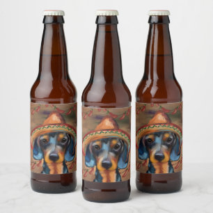 Dachshund Cinco de Mayo Bier Etiket
