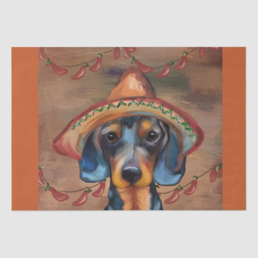 Dachshund Cinco de Mayo Tissuepapier (Voorkant)