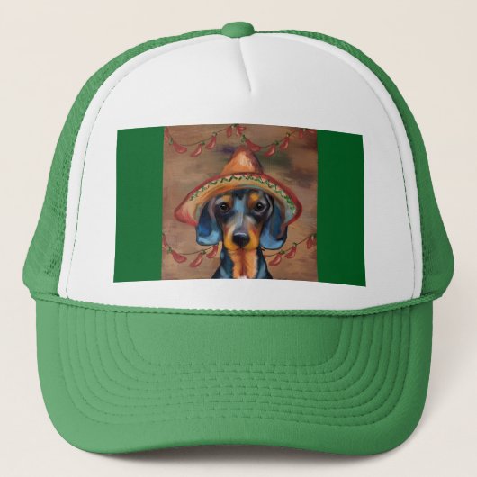 Dachshund Cinco de Mayo Trucker Pet (Voorkant)