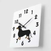 Dachshund Clock Vierkante Klok (Hoek)