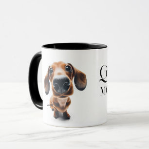 Dachshund close-up Mok met uw naam