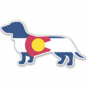 Dachshund Colorado Flag Sticker (Voorkant)