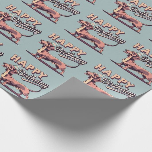 Dachshund Colorful Cadeaupapier (Hoek)